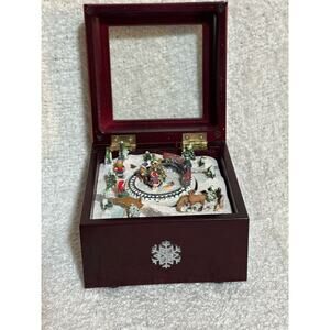 2006 Music Christmas Box With Holiday Train Wind-Up Wish You A Merry Christmas